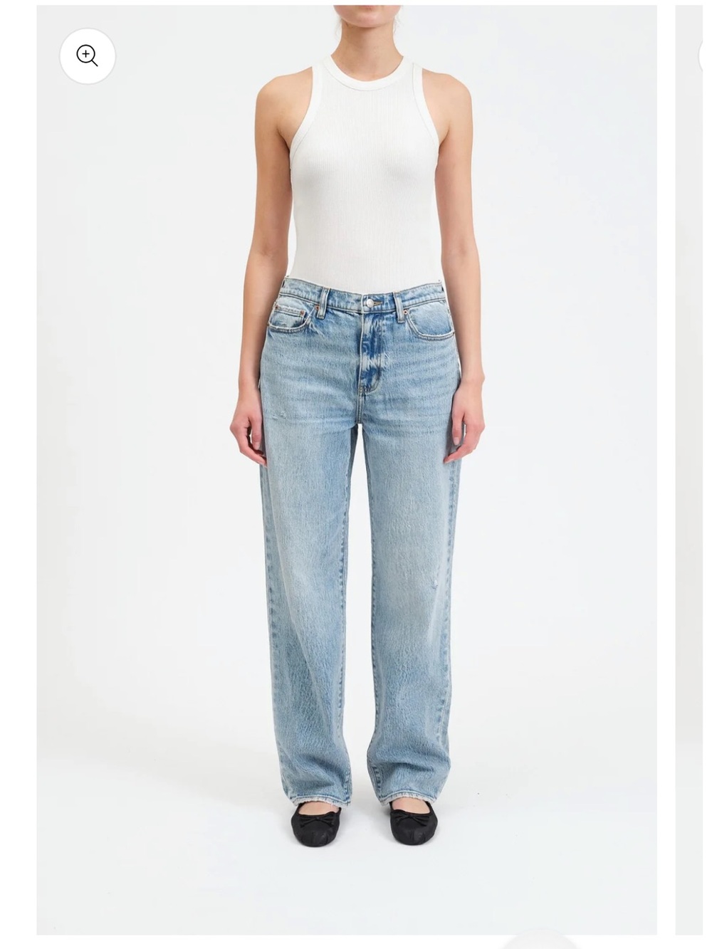 Women's Light Blue Straight Leg Jeans - Classic High Rise